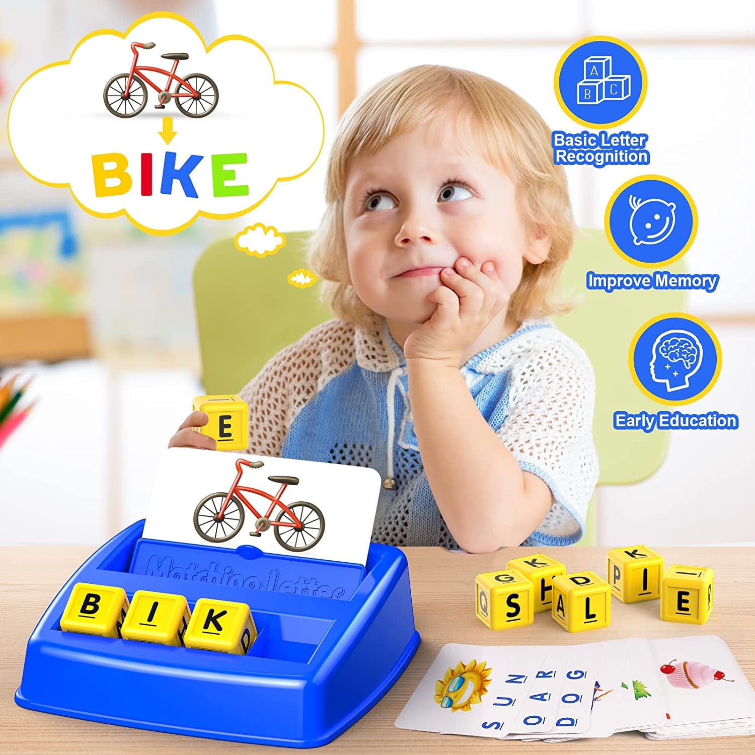 Educational Toys for 3 4 5 Year Old for Toddlers 2-4 Year Matching Letter Games for 3-5 Montessori Toys for Kids Toy for Ages 2-4 4-6 Birthday Halloween Christmas Easter Gifts for 3-5 Year Old