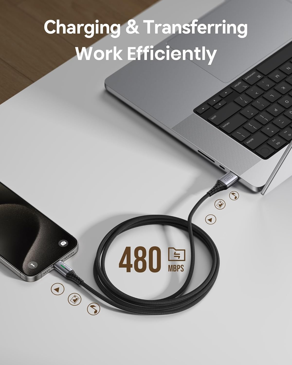 USB C Charger Cable, 2M Type C Cable Fast Charging, Braided USB a to USB-C Phone Charger Cable USBC for Iphone 17 16 15 Pro Max, Samsung Galaxy S25 S24 Ultra, Pixel 9, Ipad Air, Switch Steam Etc.