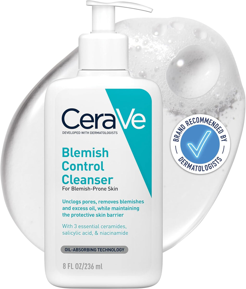 Cerave Blemish Control Face Cleanser with 2% Salicylic Acid & Niacinamide for Blemish-Prone Skin 236Ml