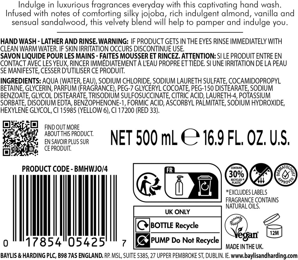 Jojoba, Vanilla & Almond Oil Hand Wash, 500 Ml (Pack of 3) - Vegan Friendly