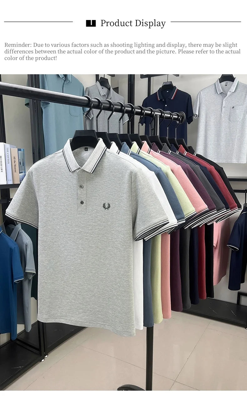 100% cotton luxury brand new men's embroidered short style summer comfortable breathable polo shirt business casual T-shirt top