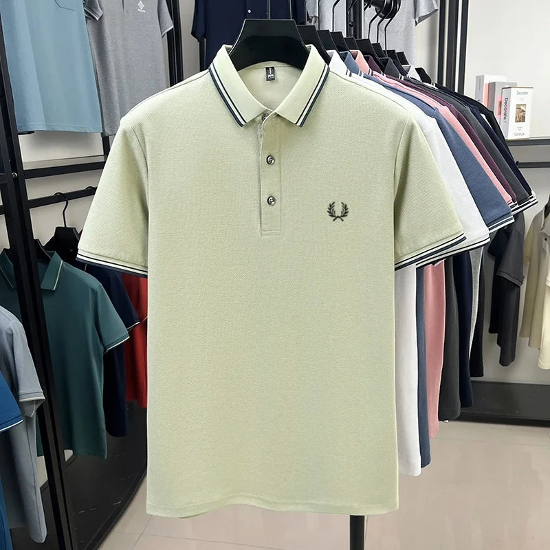 100% cotton luxury brand new men's embroidered short style summer comfortable breathable polo shirt business casual T-shirt top