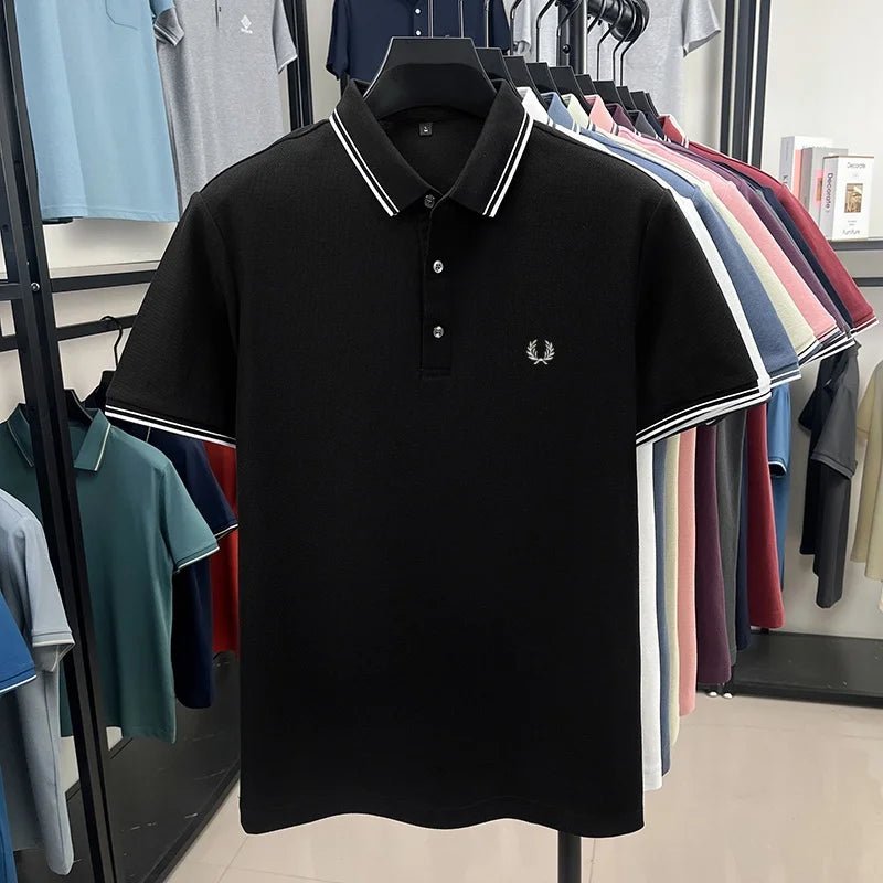 100% cotton luxury brand new men's embroidered short style summer comfortable breathable polo shirt business casual T-shirt top