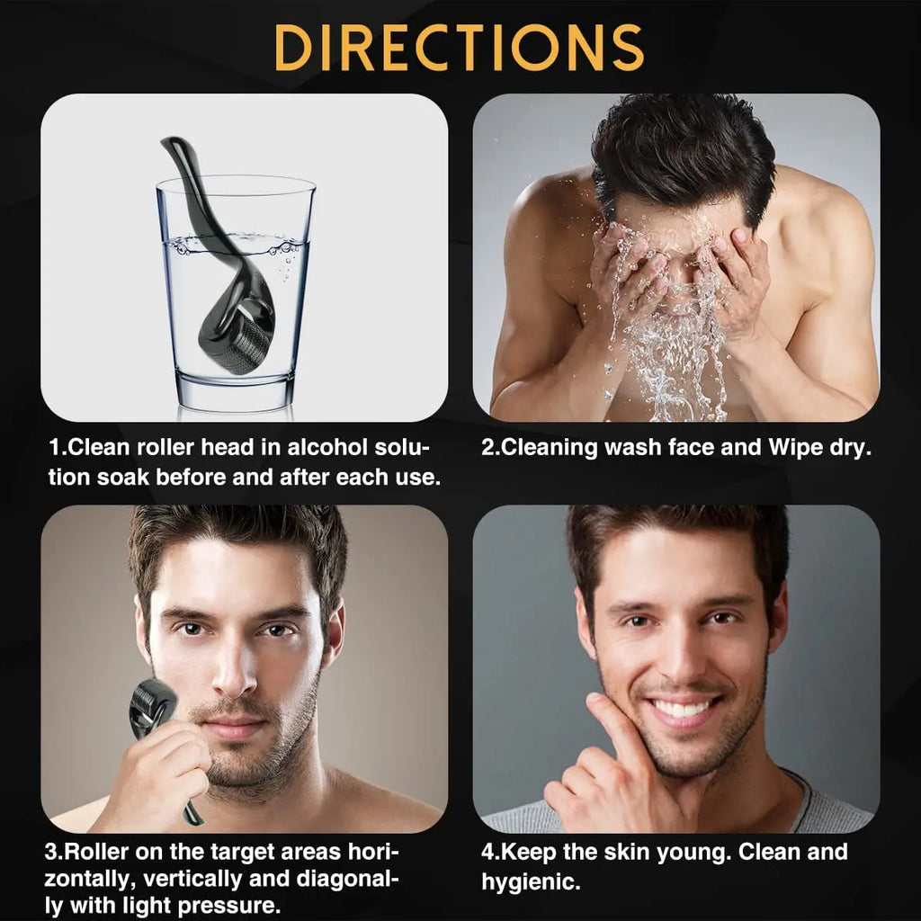 540 Needles for Facial Body Hair Growth Derma Roller for Skin Beard 0.2Mm 0.25Mm 0.3Mm Needle Micro Face Roll Tool