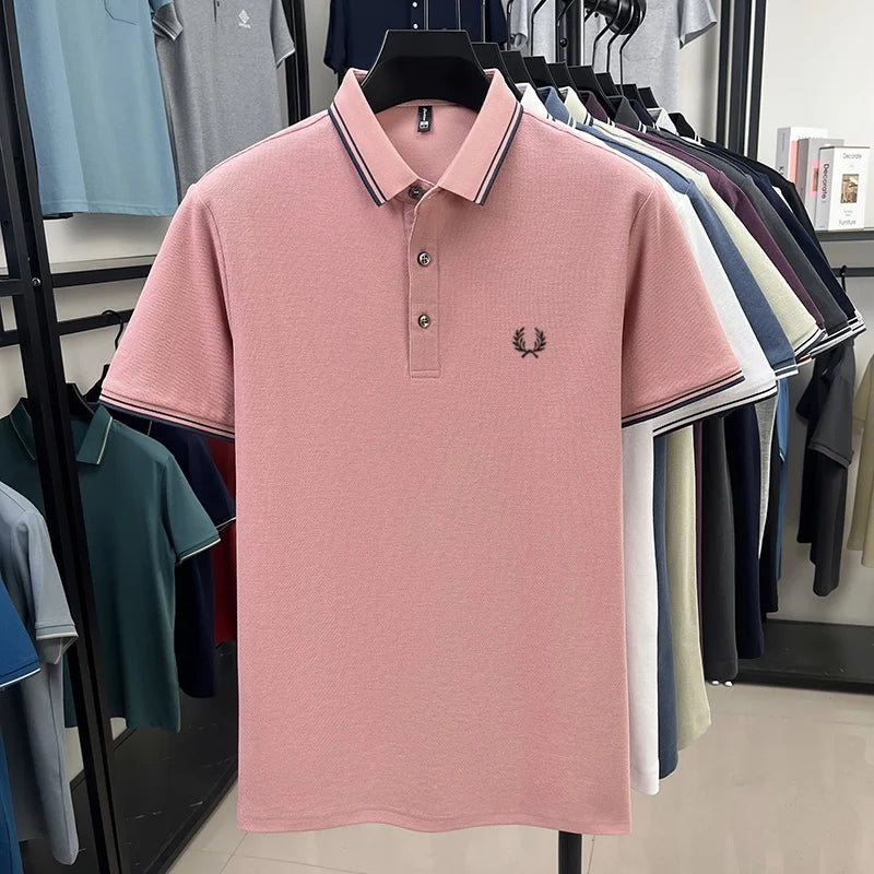 100% cotton luxury brand new men's embroidered short style summer comfortable breathable polo shirt business casual T-shirt top