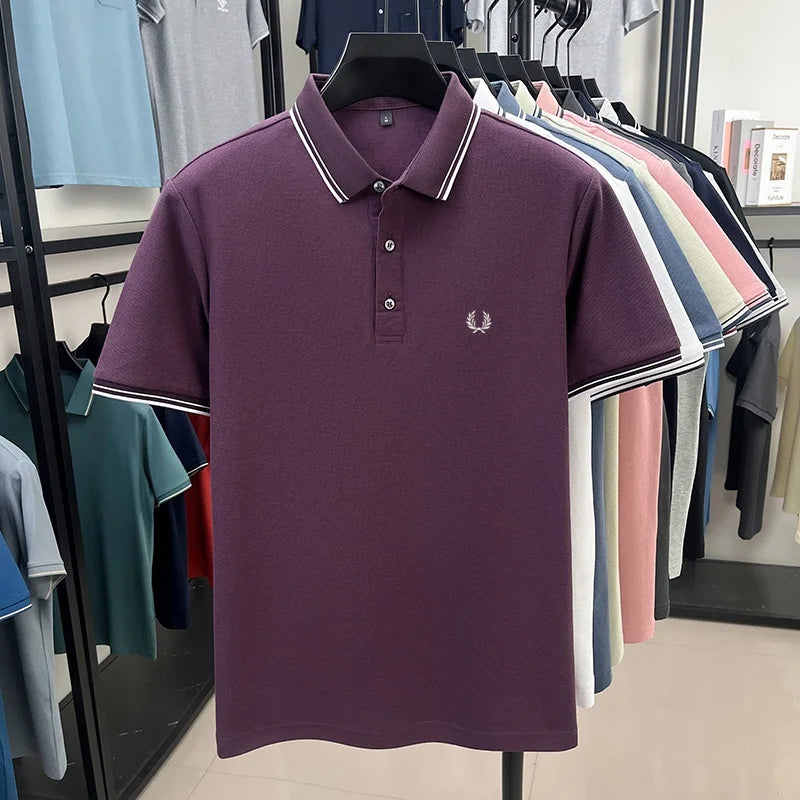 100% cotton luxury brand new men's embroidered short style summer comfortable breathable polo shirt business casual T-shirt top