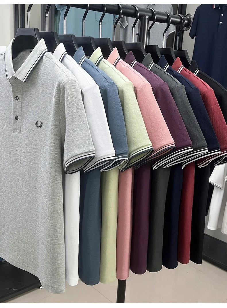 100% cotton luxury brand new men's embroidered short style summer comfortable breathable polo shirt business casual T-shirt top