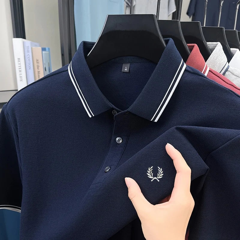 100% cotton luxury brand new men's embroidered short style summer comfortable breathable polo shirt business casual T-shirt top