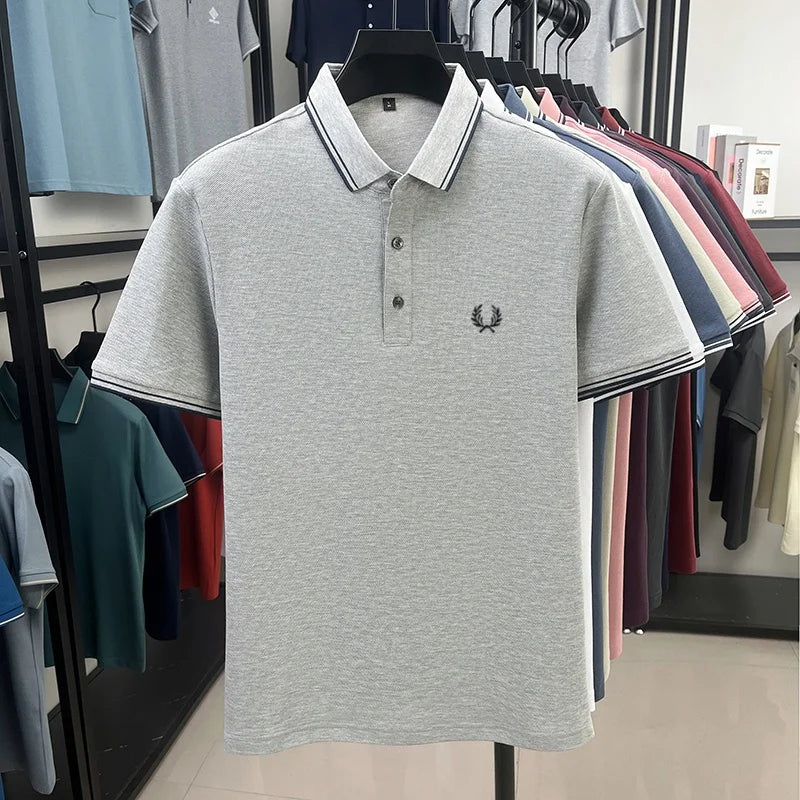 100% cotton luxury brand new men's embroidered short style summer comfortable breathable polo shirt business casual T-shirt top