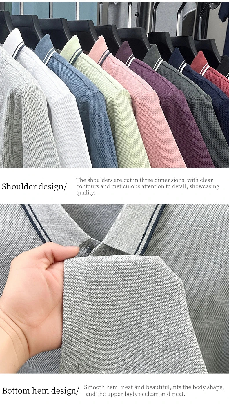 100% cotton luxury brand new men's embroidered short style summer comfortable breathable polo shirt business casual T-shirt top