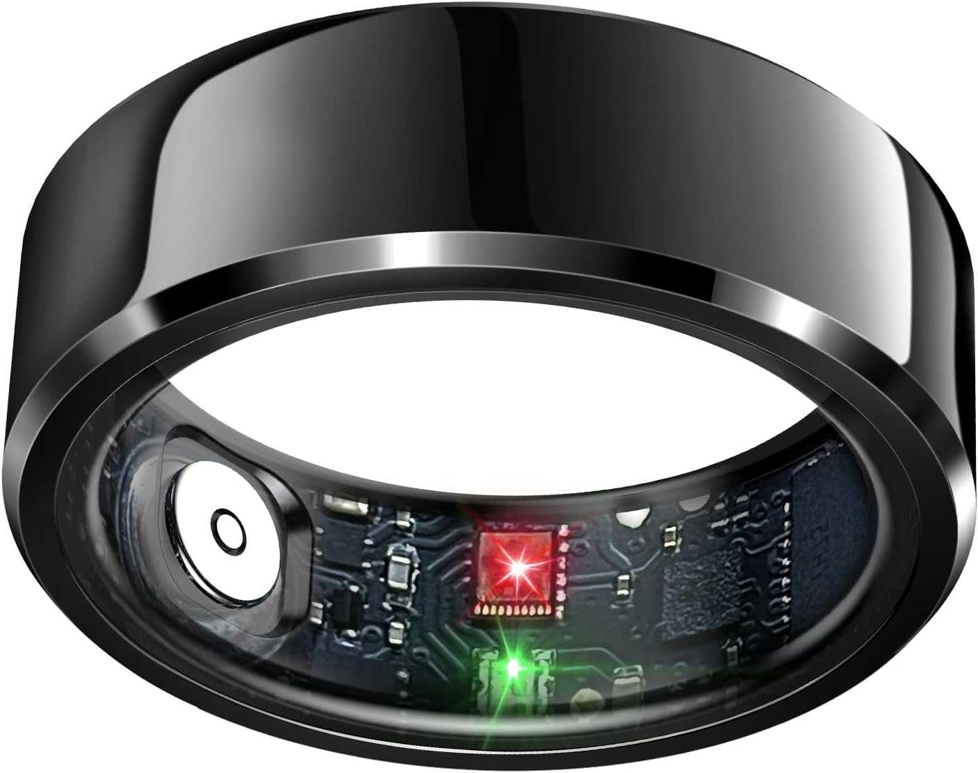 Smart Health Tracking Ring with Sleep Monitoring, Heart Rate Monitoring, Waterproof Design, Activity Tracking (Steps, Distance, Calories), Air Gesture Control, Up to 7-Day Battery Life, Compatible with iOS and Android (Black, Size #10)